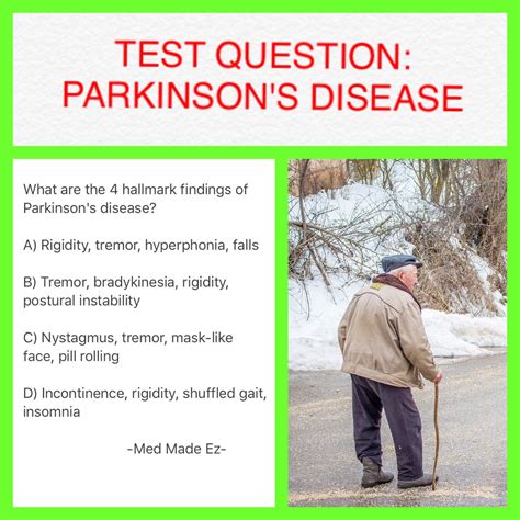 how to test for parkinson's disease symptoms
